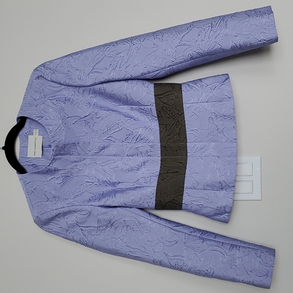 Mary Katrantzou Chameleon Jungle Lilac Peplum Blazer